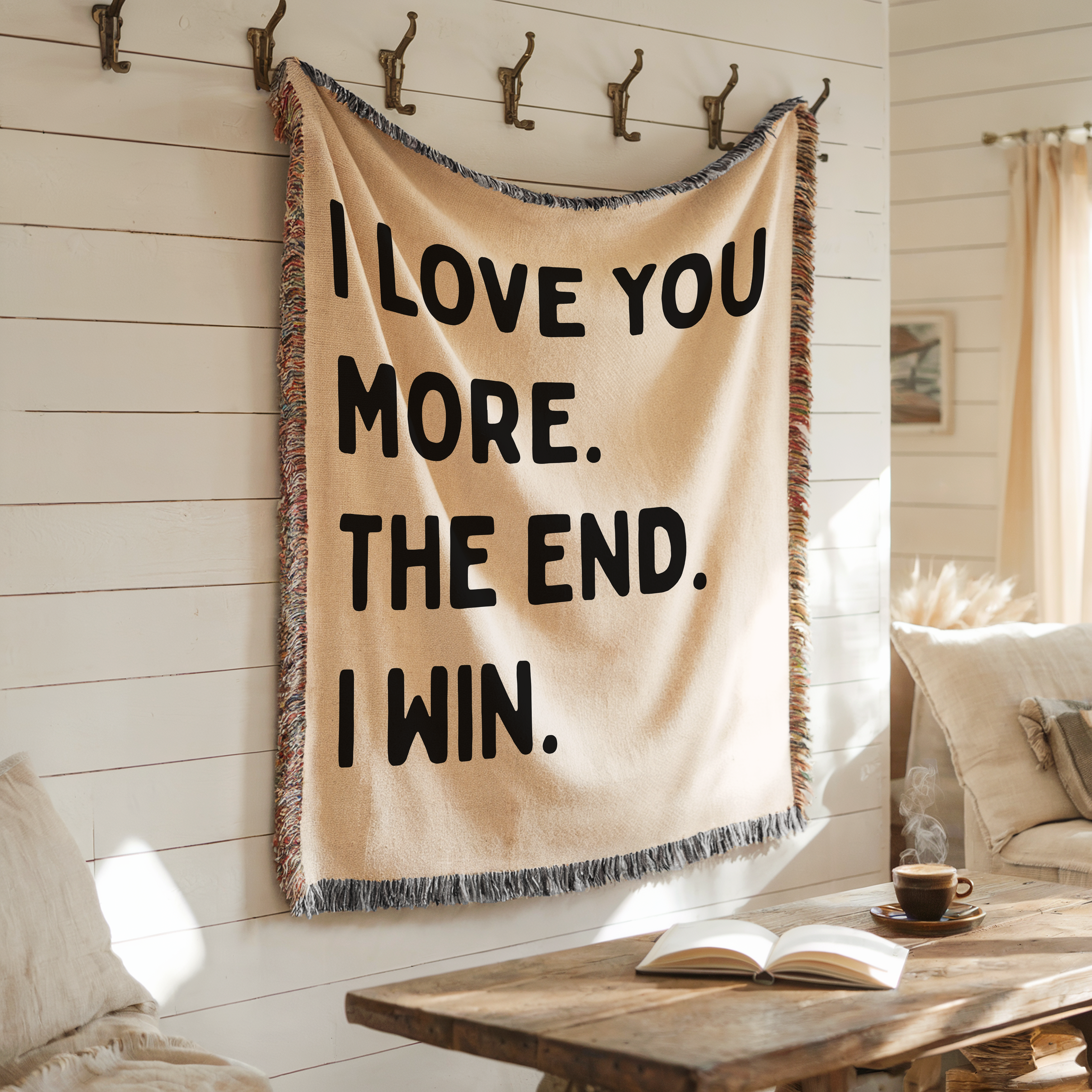 I Love You More The End I Win Anniversary Gift Woven Blanket