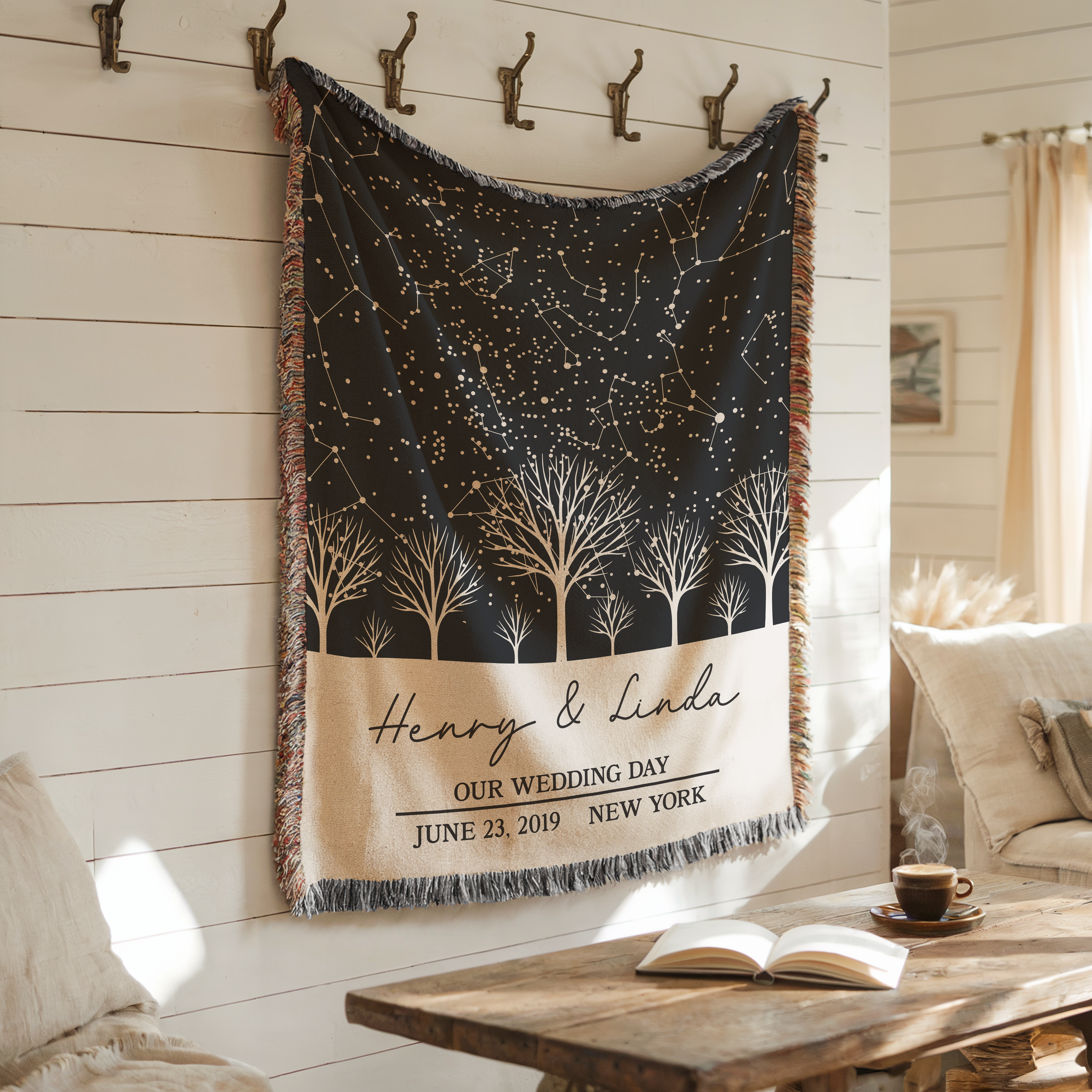 Custom Star Map Wedding Gift Blanket