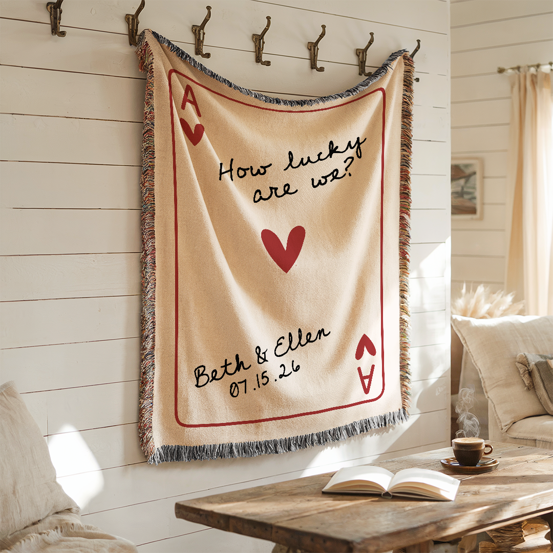 Personalized Playing Card Woven Blanket