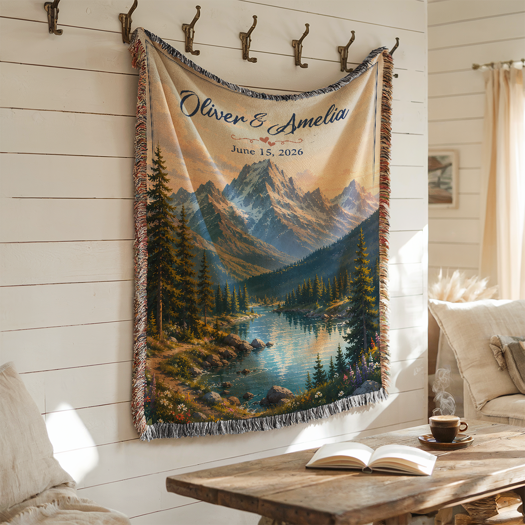 Personalized Couple Woven Blanket