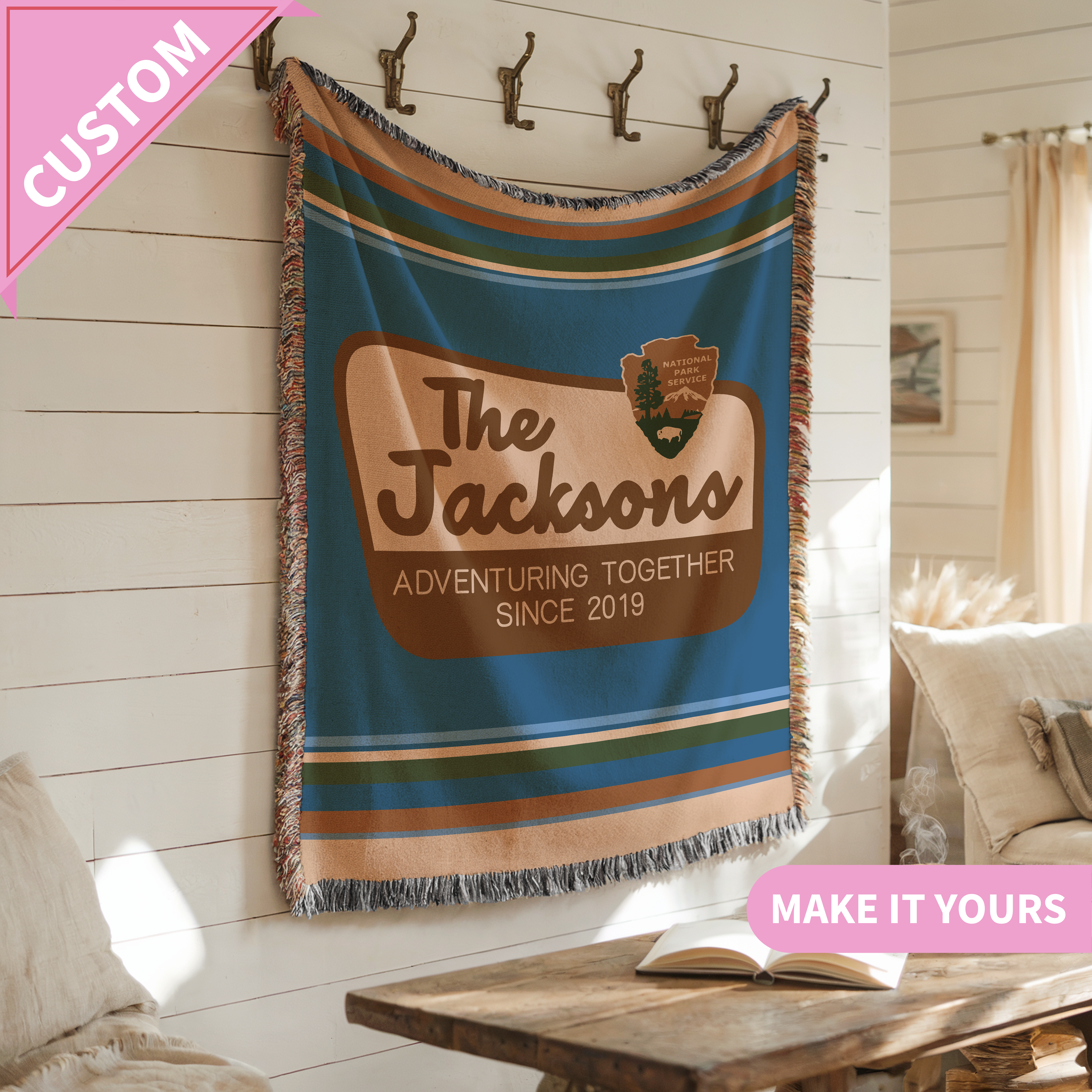 Personalized National Park Woven Blanket