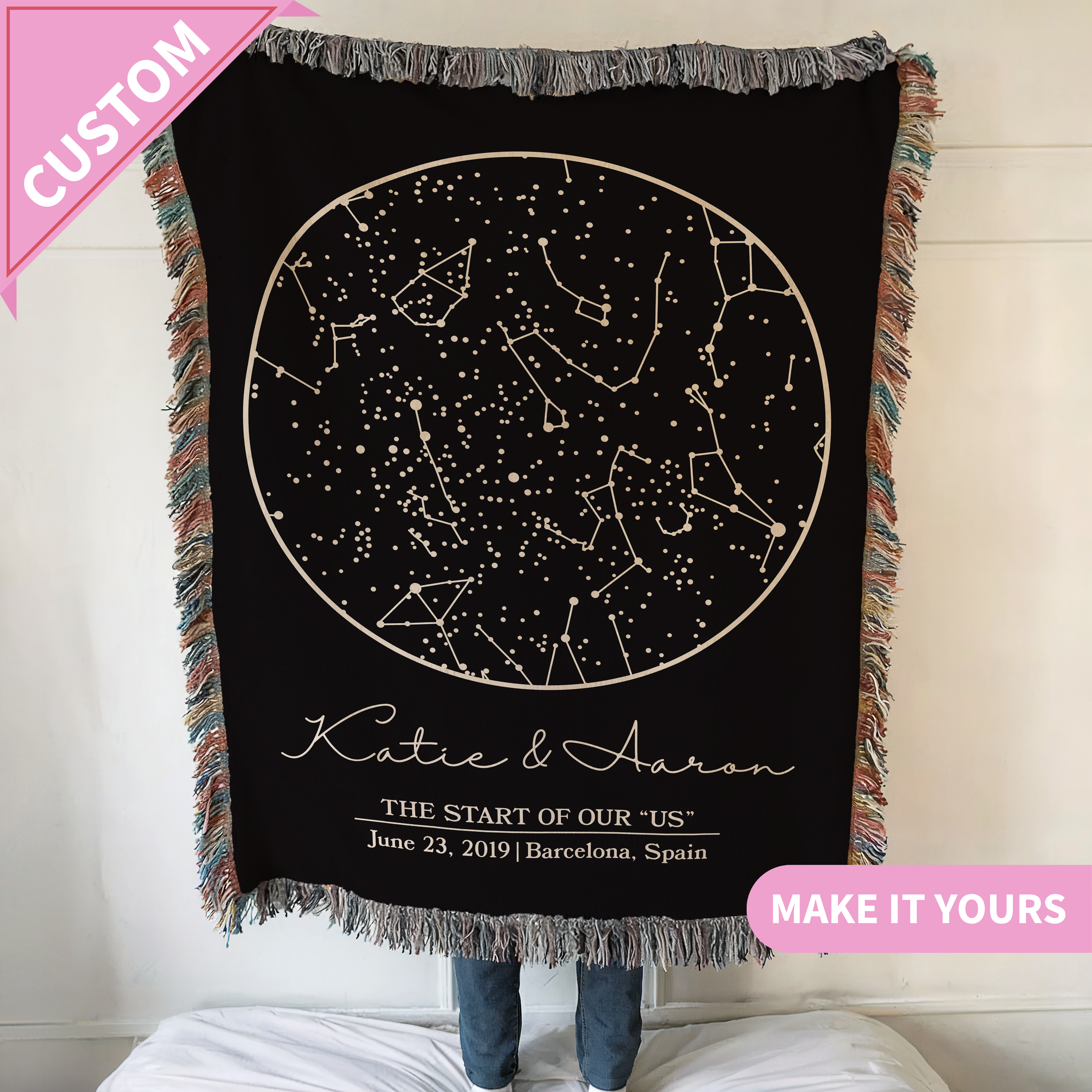 Custom Star Map Night Sky Gift Blanket