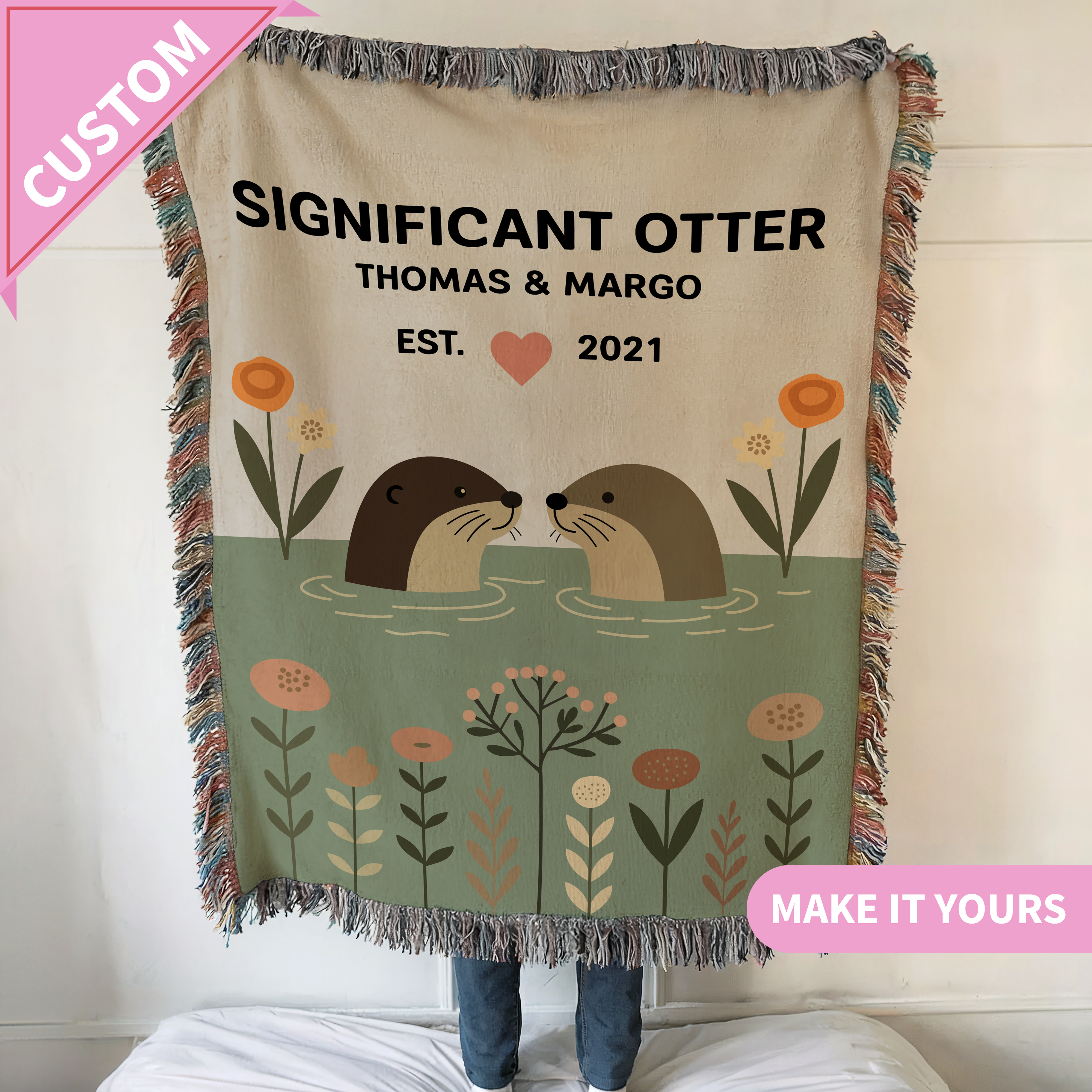 Personalized Significant Other Woven Couple Blanket
