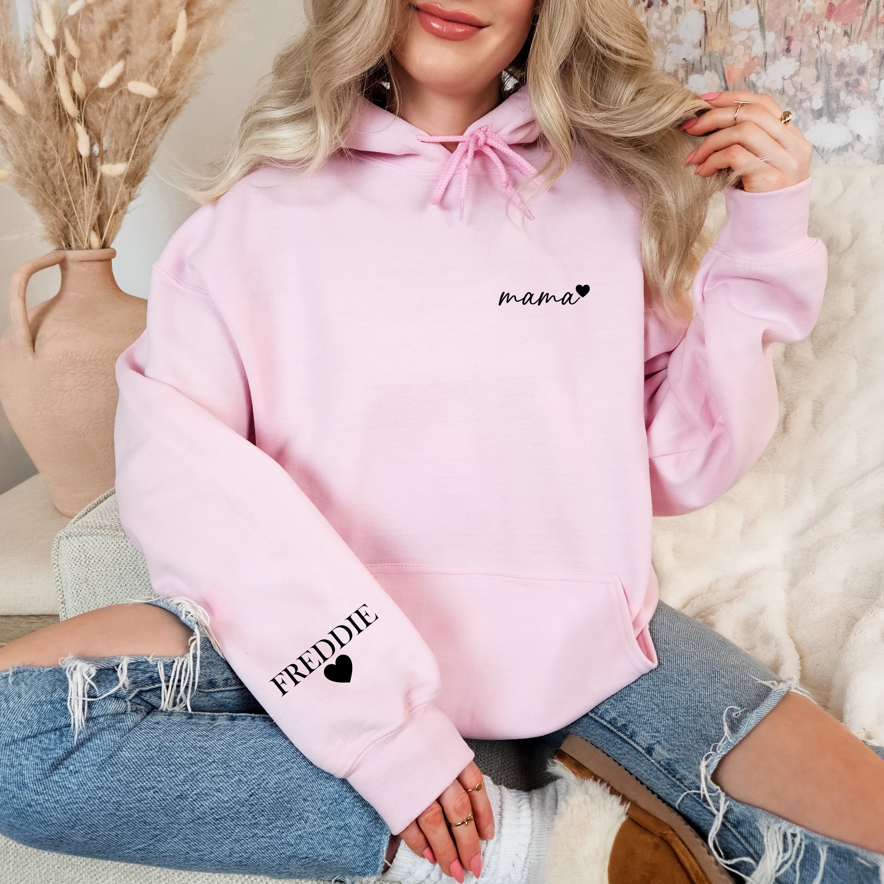 Sweat à capuche brodé personnalisé pour maman