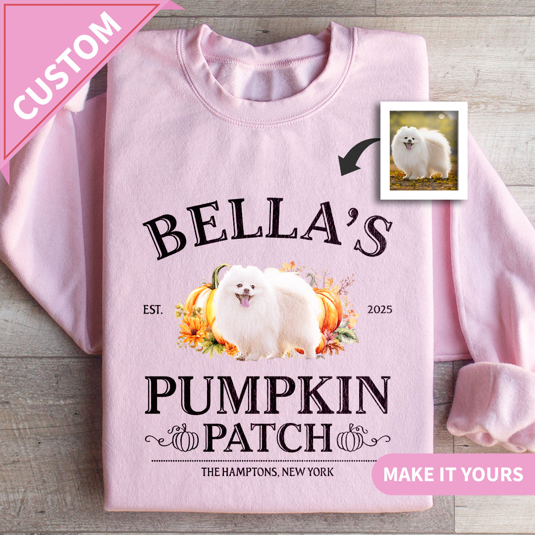 Custom Pumpkin Fall Dog Lover Gift Sweatshirt