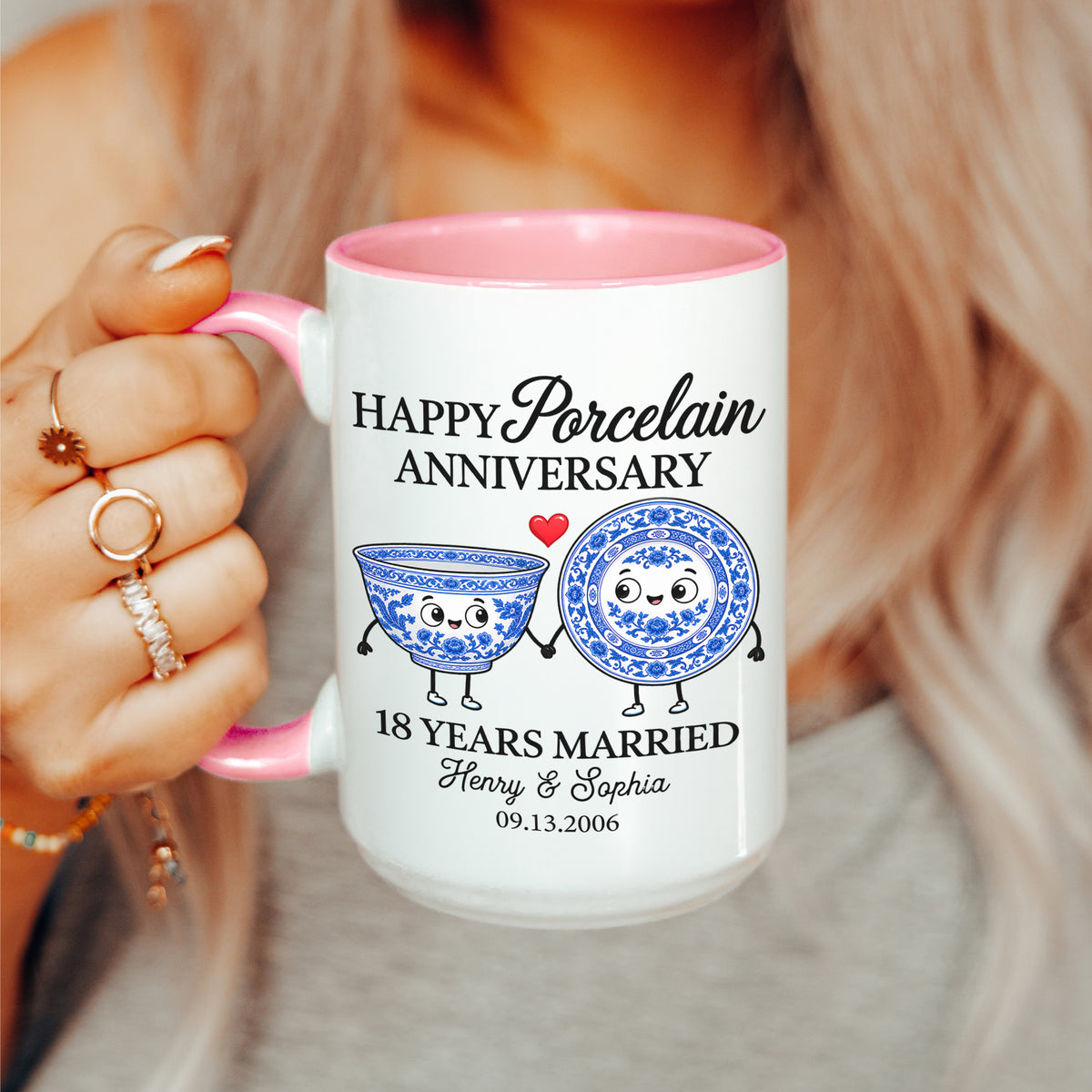 Personalized 18th Wedding Anniversary Mug