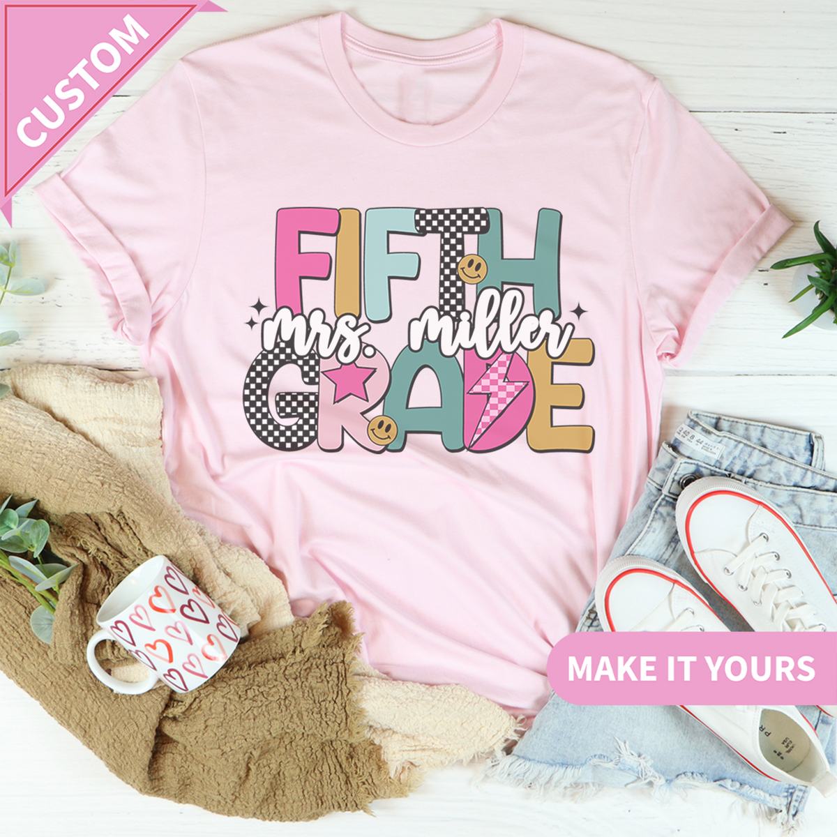 Individuelles T-Shirt für Fünftklässler-Lehrer zum Schulanfang