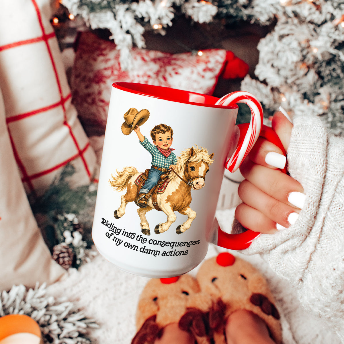 Riding Into The Consequences Cowboy Mug