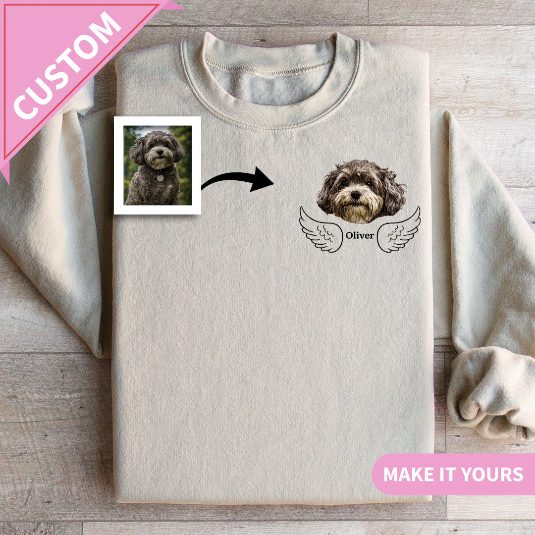 Custom Dog Face Pet Portrait Gift Sweatshirt