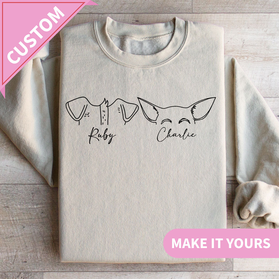 Sweat-shirt personnalisé pour amoureux des chiens avec le nom de votre chiot
