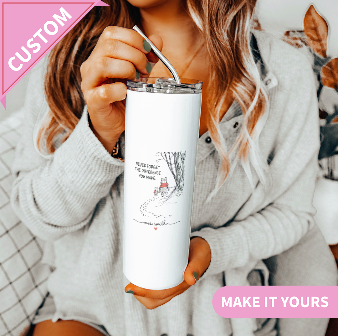 Personalized Never Forget The Difference You Make Tumbler