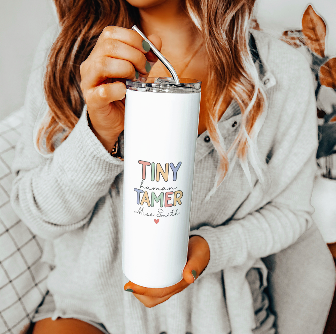 Personalized Tiny Human Tamer Tumbler