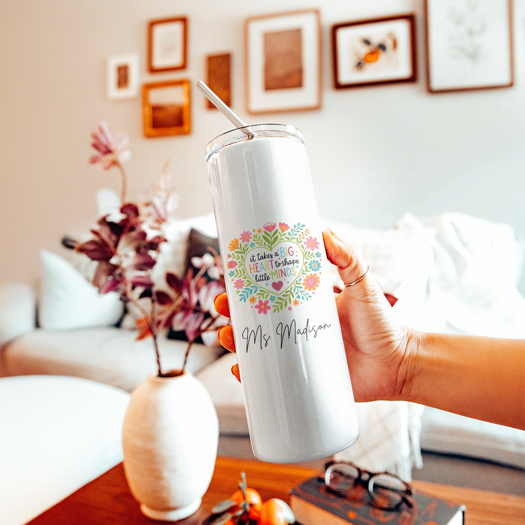 Personalized It Takes A Big Heart To Shape Tumbler