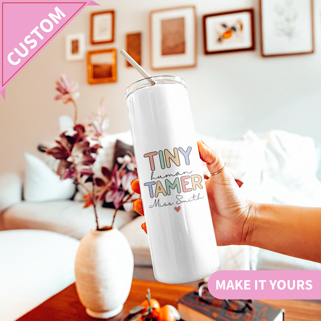 Personalized Tiny Human Tamer Tumbler