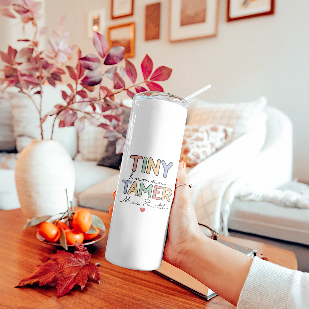 Personalized Tiny Human Tamer Tumbler