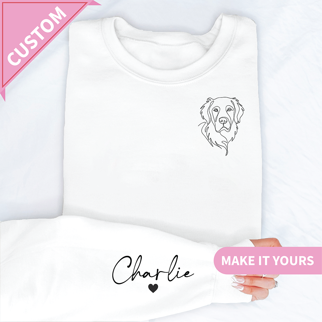 Personalized Pet Portrait Line Art Sweatshirt