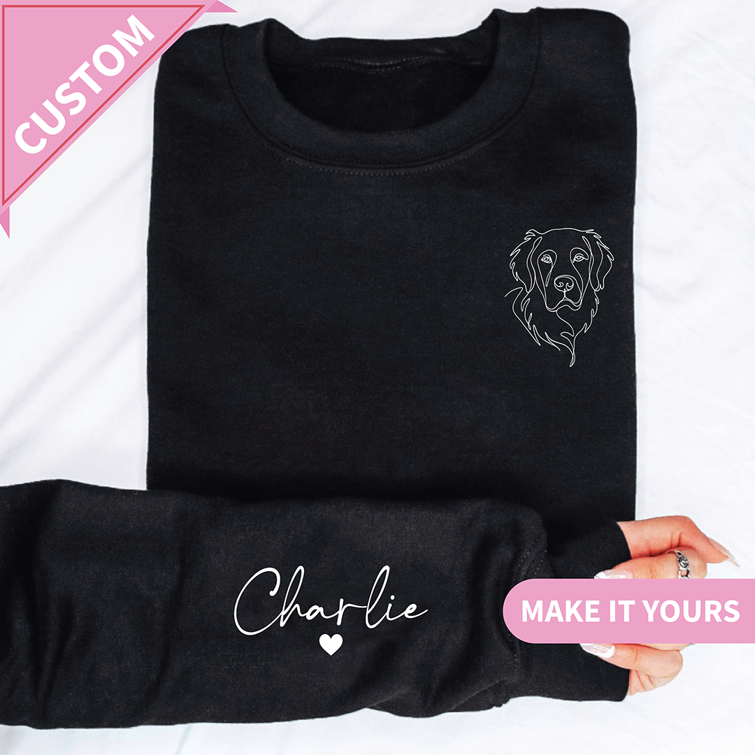 Personalized Pet Portrait Line Art Sweatshirt