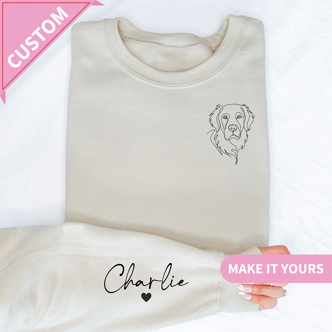 Personalized Pet Portrait Line Art Sweatshirt