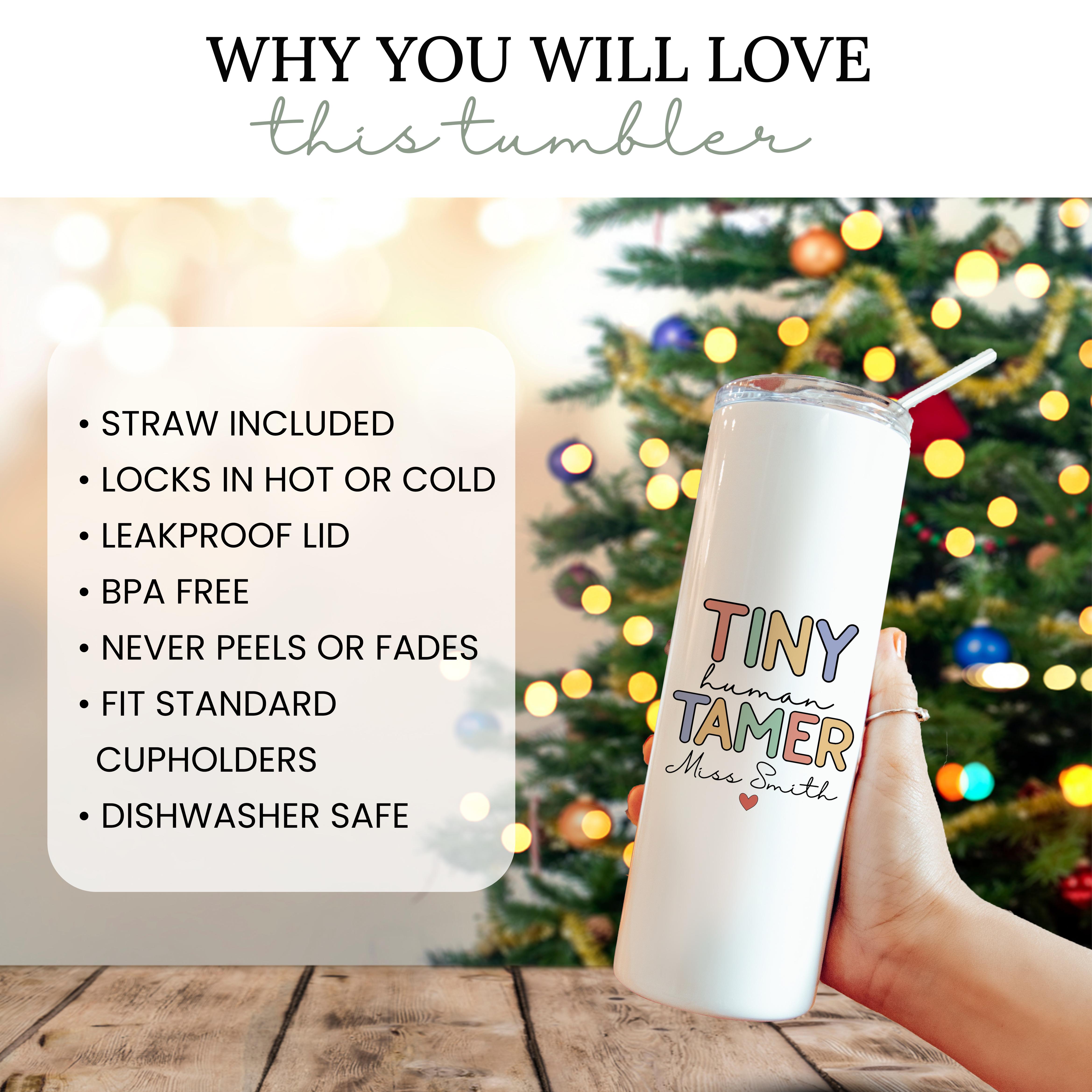 Personalized Tiny Human Tamer Tumbler