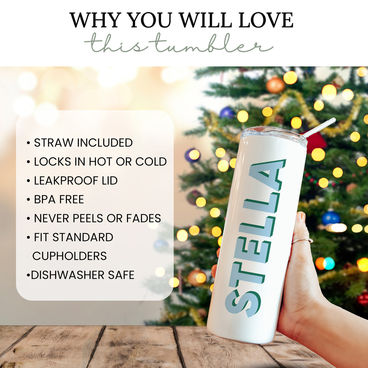 Personalized Shadow Name Tumbler