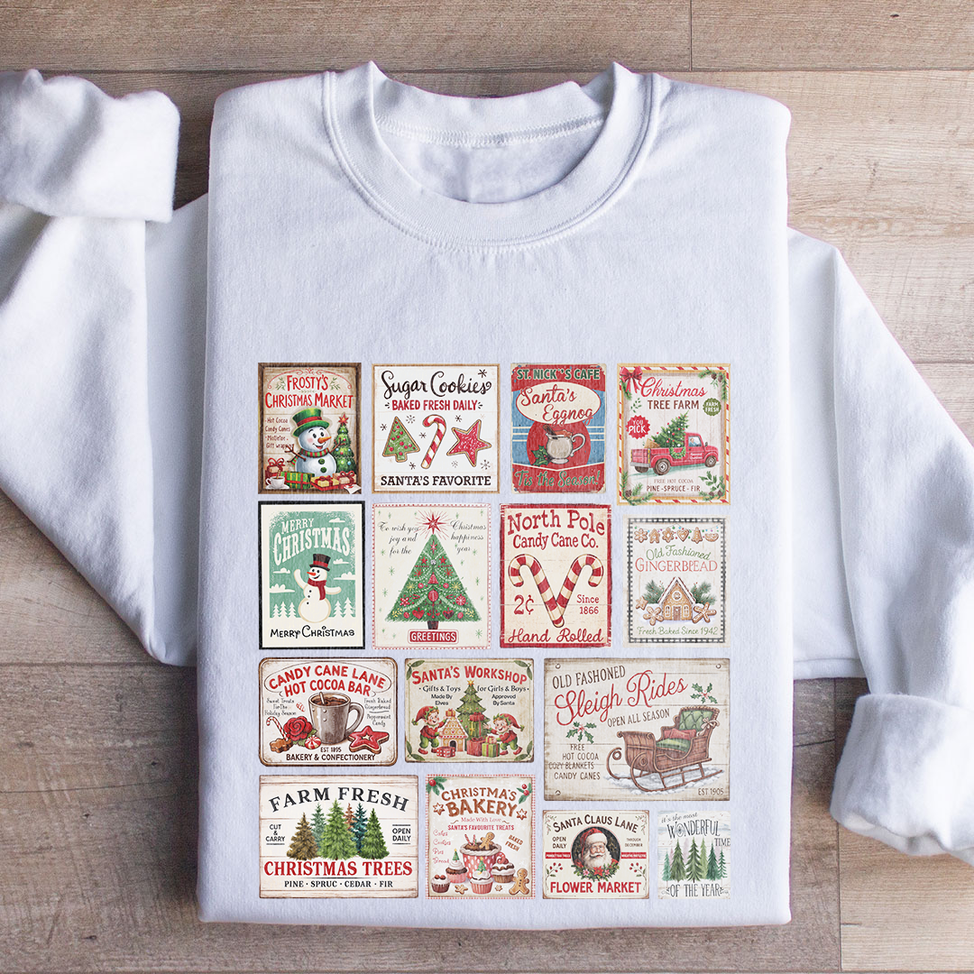Vintage Christmas Stamps Sweatshirt