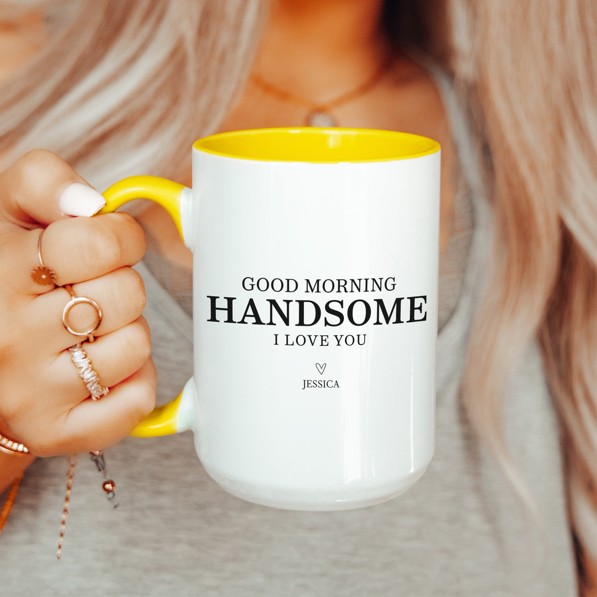 Mug personnalisé « Bonjour, beau gosse »