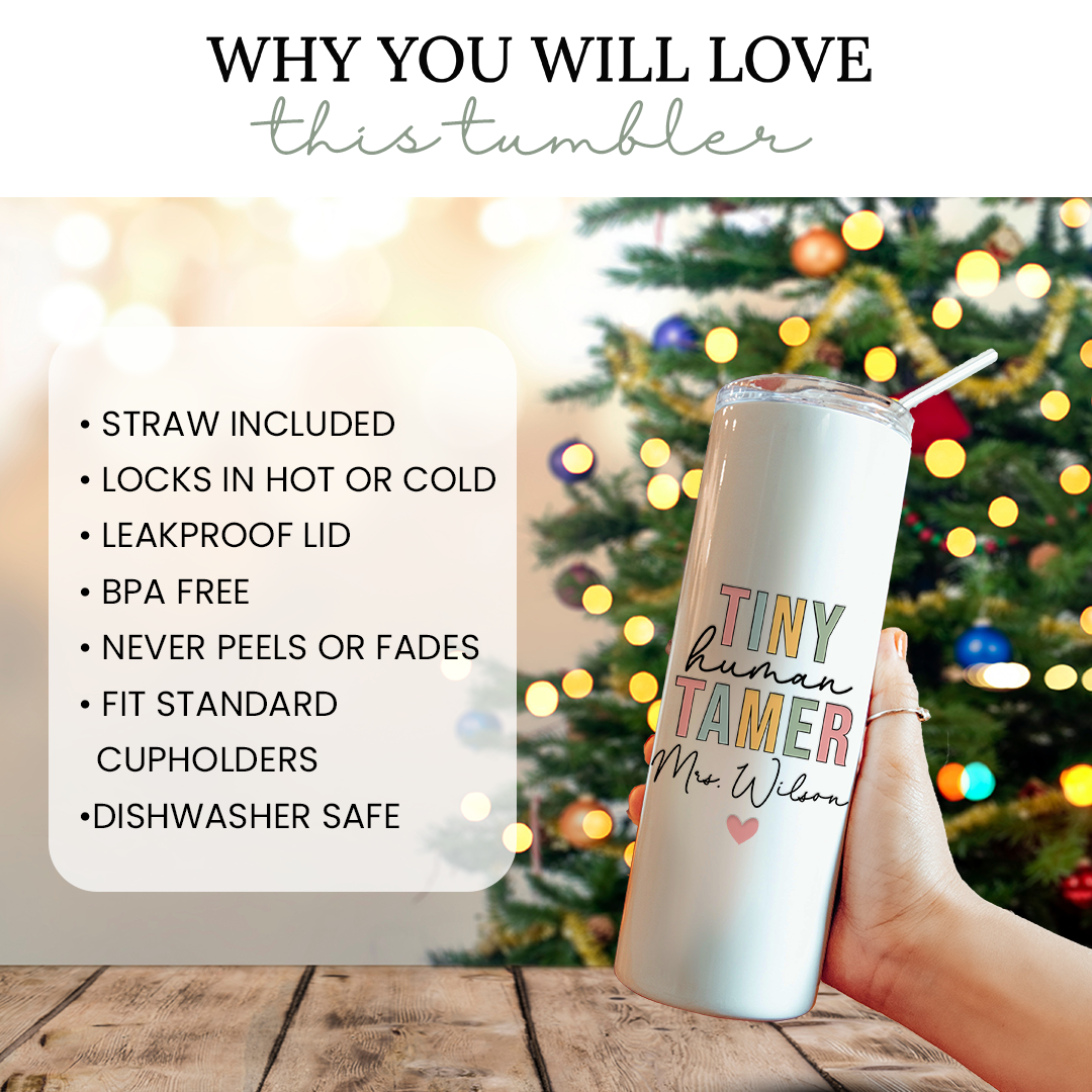 Personalized Tiny Human Tamer Tumbler