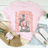 A Cowgirl Stand Up For What's Right Even If She Stands Alone Tee Pink / S Peachy Sunday T-Shirt