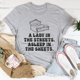 A Lady In Streets Asleep In The Sheets Tee Athletic Heather / S Peachy Sunday T-Shirt