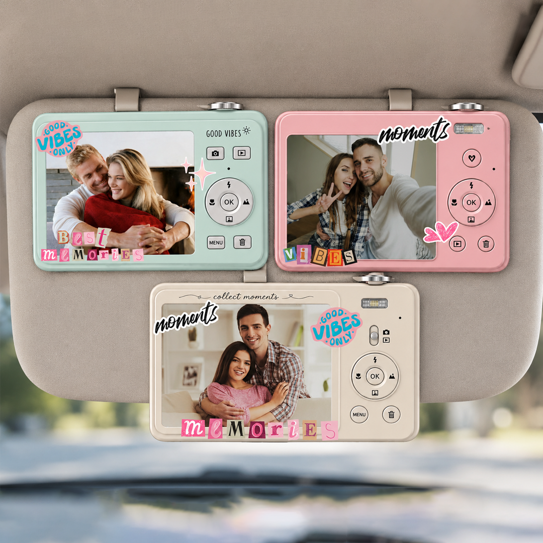 Personalized Vintage Couple Photo Car Visor Clip