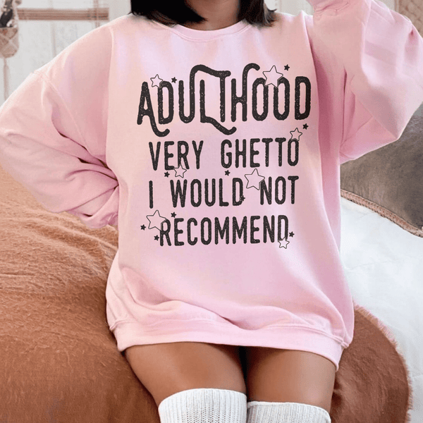 Adulthood Very Ghetto I Would Not Recommend Sweatshirt Light Pink / S Peachy Sunday T-Shirt