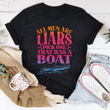 All Men Are Liars Pick One That Has A Boat Tee Black Heather / S Peachy Sunday T-Shirt