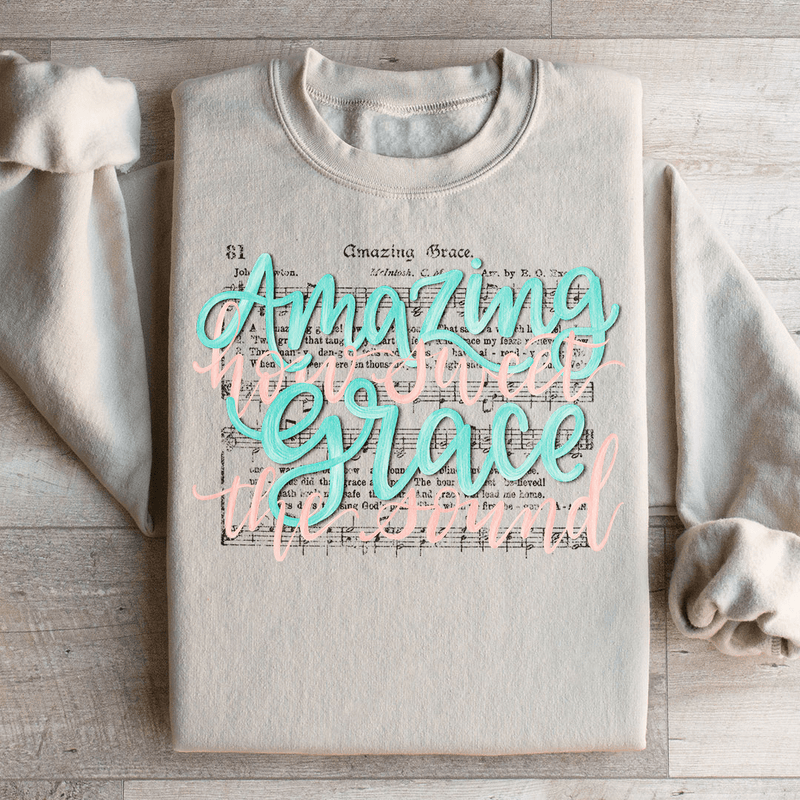 Amazing Grace Song Sweatshirt Sand / S Peachy Sunday T-Shirt