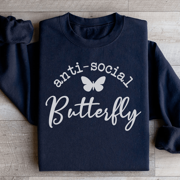 Anti Social Butterfly Sweatshirt Black / S Peachy Sunday T-Shirt