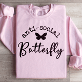 Anti Social Butterfly Sweatshirt Light Pink / S Peachy Sunday T-Shirt