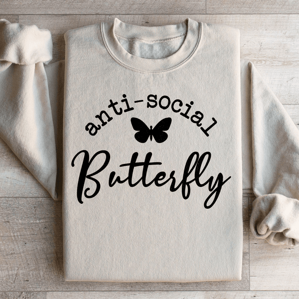 Anti Social Butterfly Sweatshirt Sand / S Peachy Sunday T-Shirt