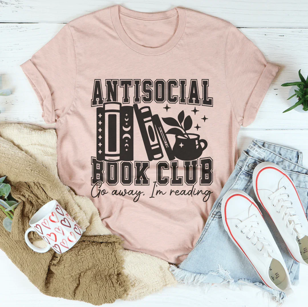 Antisocial Book Club Go Away I'm Reading Tee Tee Heather Prism Peach / S Peachy Sunday T-Shirt