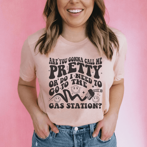 Are You Gonna Call Me Pretty Tee Heather Prism Peach / S Peachy Sunday T-Shirt