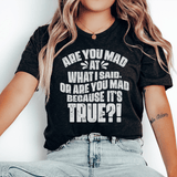 Are You Mad At What I Said Or Are You Mad Because It's True Tee Black Heather / S Peachy Sunday T-Shirt
