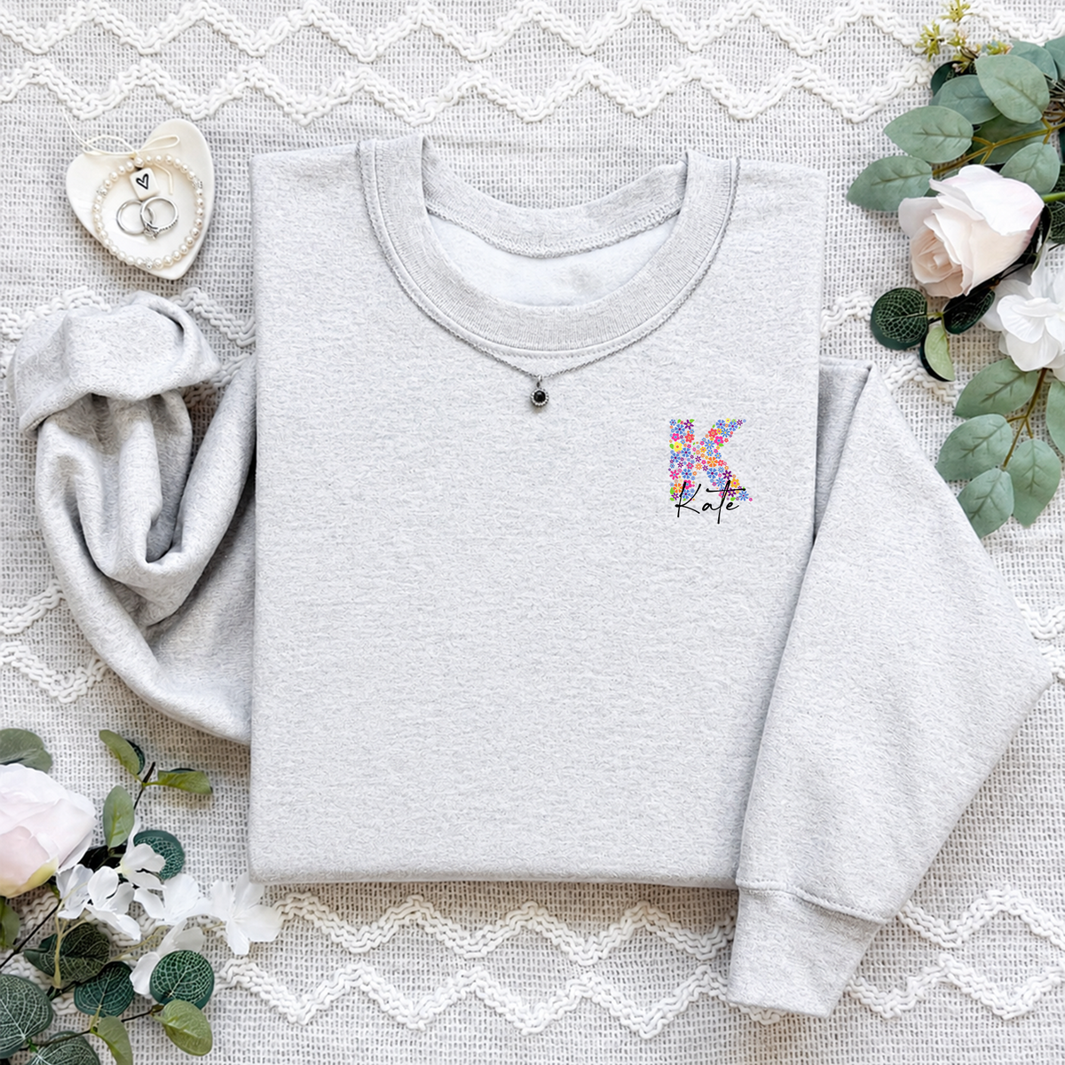 Personalisierter Monogramm-Sweatshirt für Damen