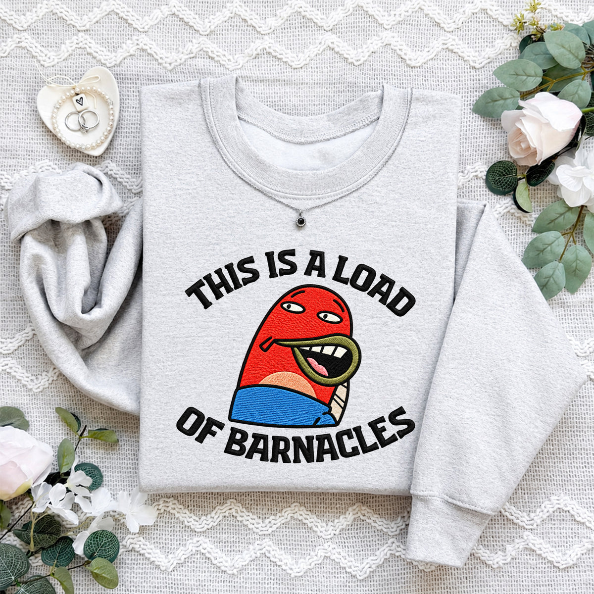 Besticktes Sweatshirt „Das ist eine Menge Seepocken“