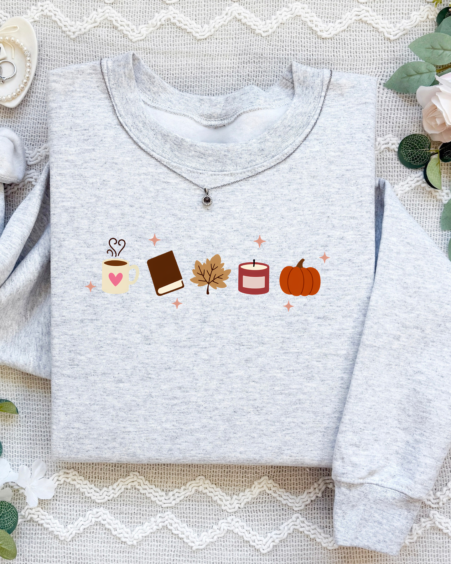 Book Lover Fall Embroidered Sweatshirt