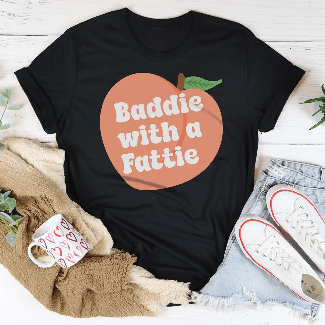 Baddie With A Fattie Tee Black Heather / S Peachy Sunday T-Shirt
