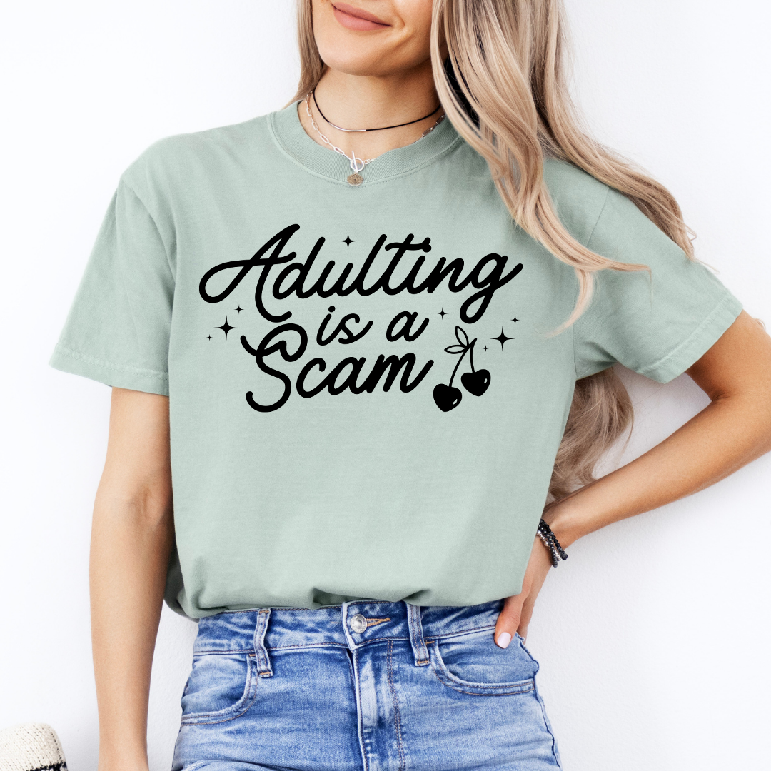 Adulting is A Scam Cherries Tee