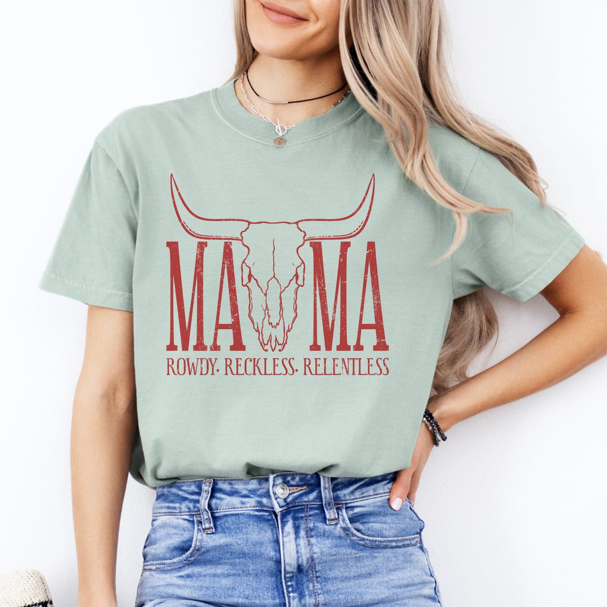 Lässiges Country-Rodeo-Western-Mama-Shirt – „MAMA: WILD, RÜCKSICHTSLOS, UNAUFHALTSAM“