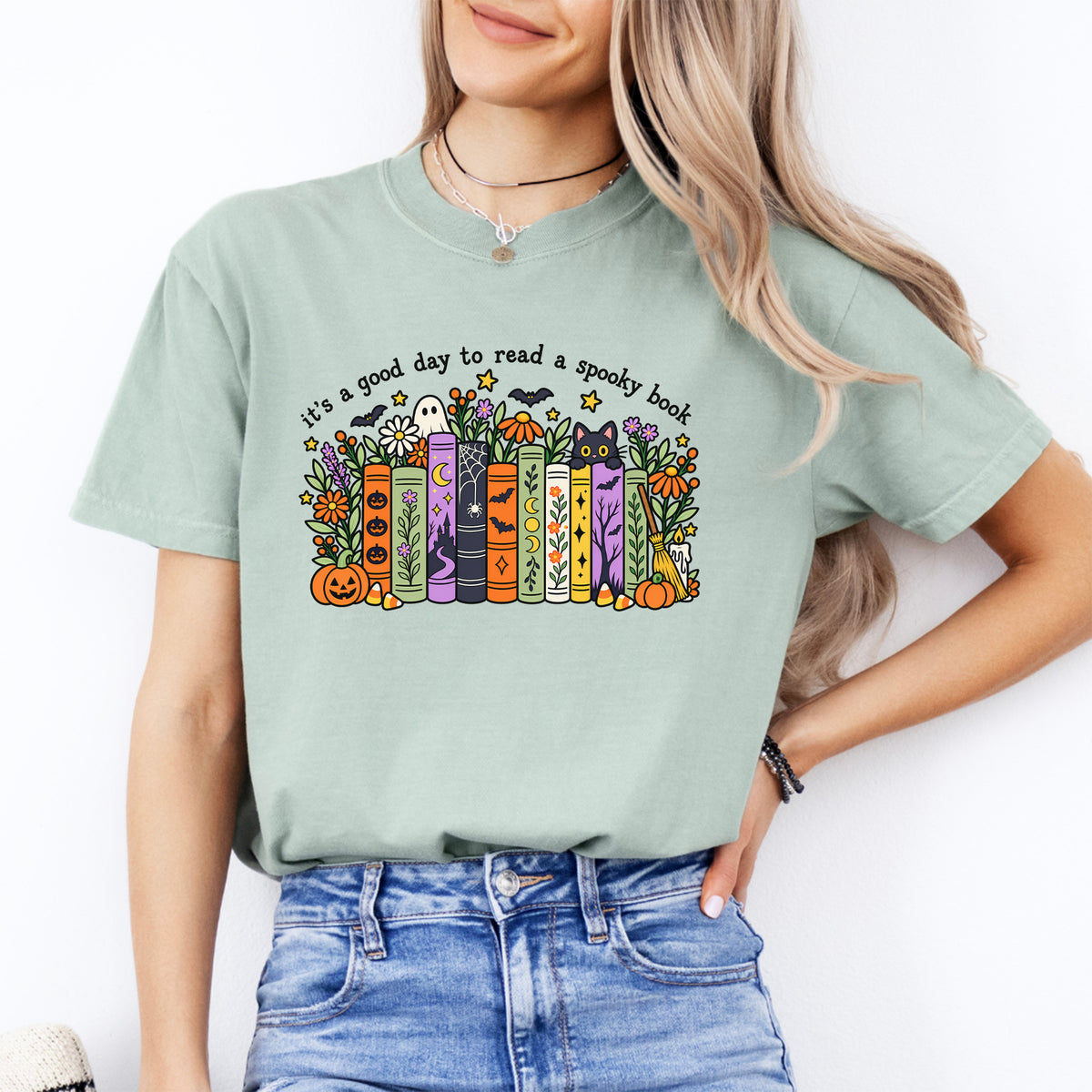 Camiseta «Hoy es un buen día para leer un libro de miedo»