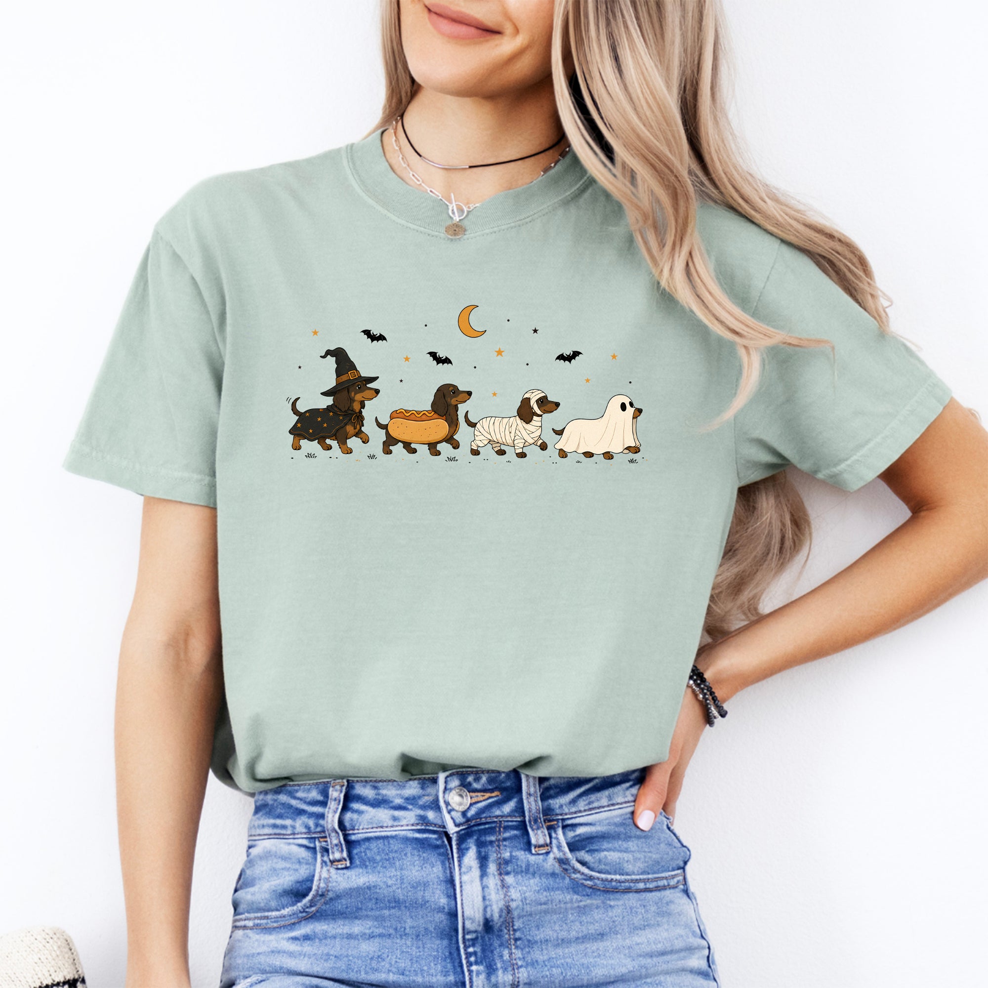 Camiseta de disfraces de Halloween para perros salchicha