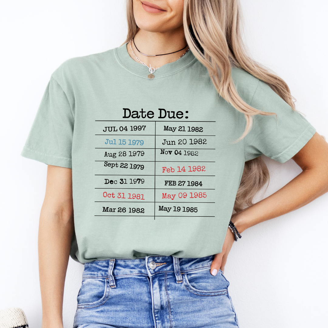 Retro Library Due Date Tee
