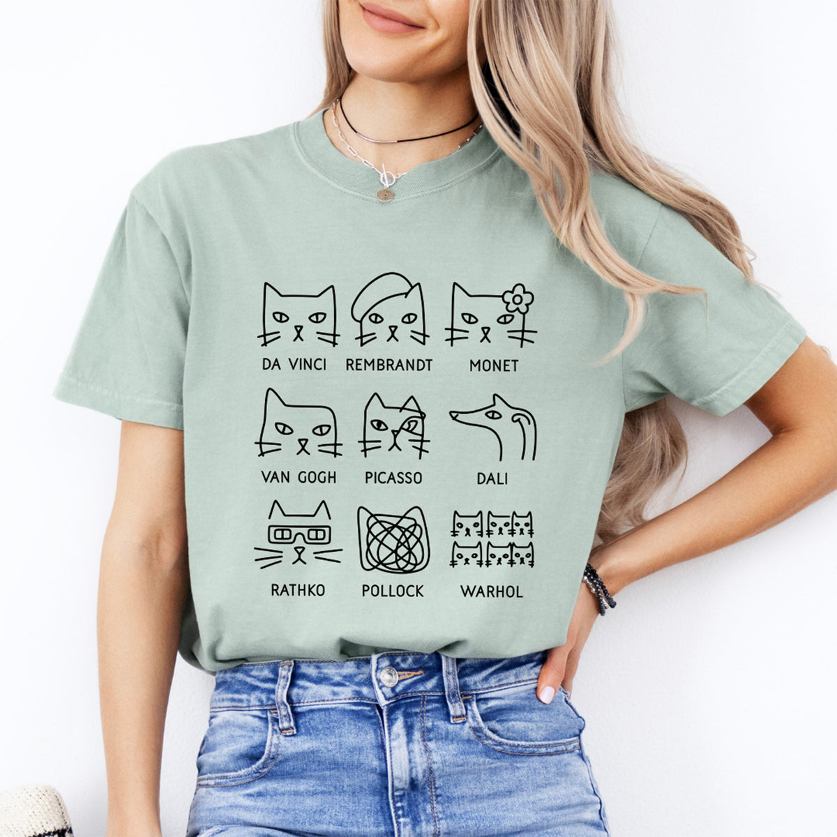 Grafik-Shirt „Berühmte Maler als Katzen“ zur Kunstgeschichte