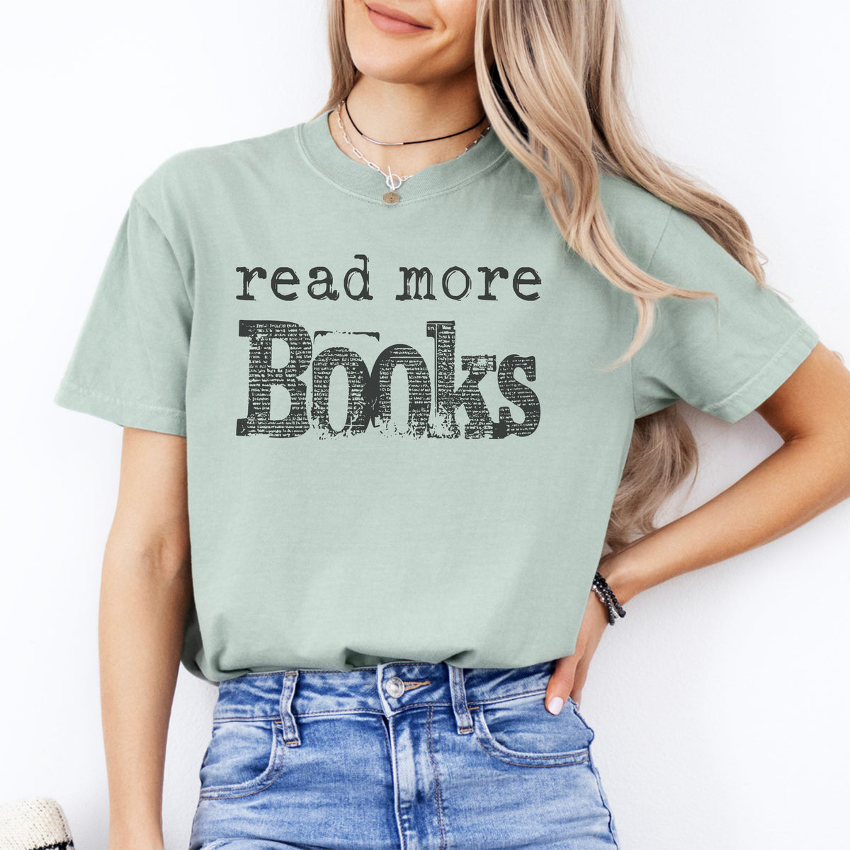 „Mehr Bücher lesen“ – kurzärmeliges literarisches Shirt für Bücherfans
